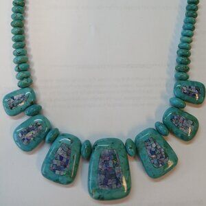 STUNNING! Real Turquoise with Opal Inlay Reversible Necklace